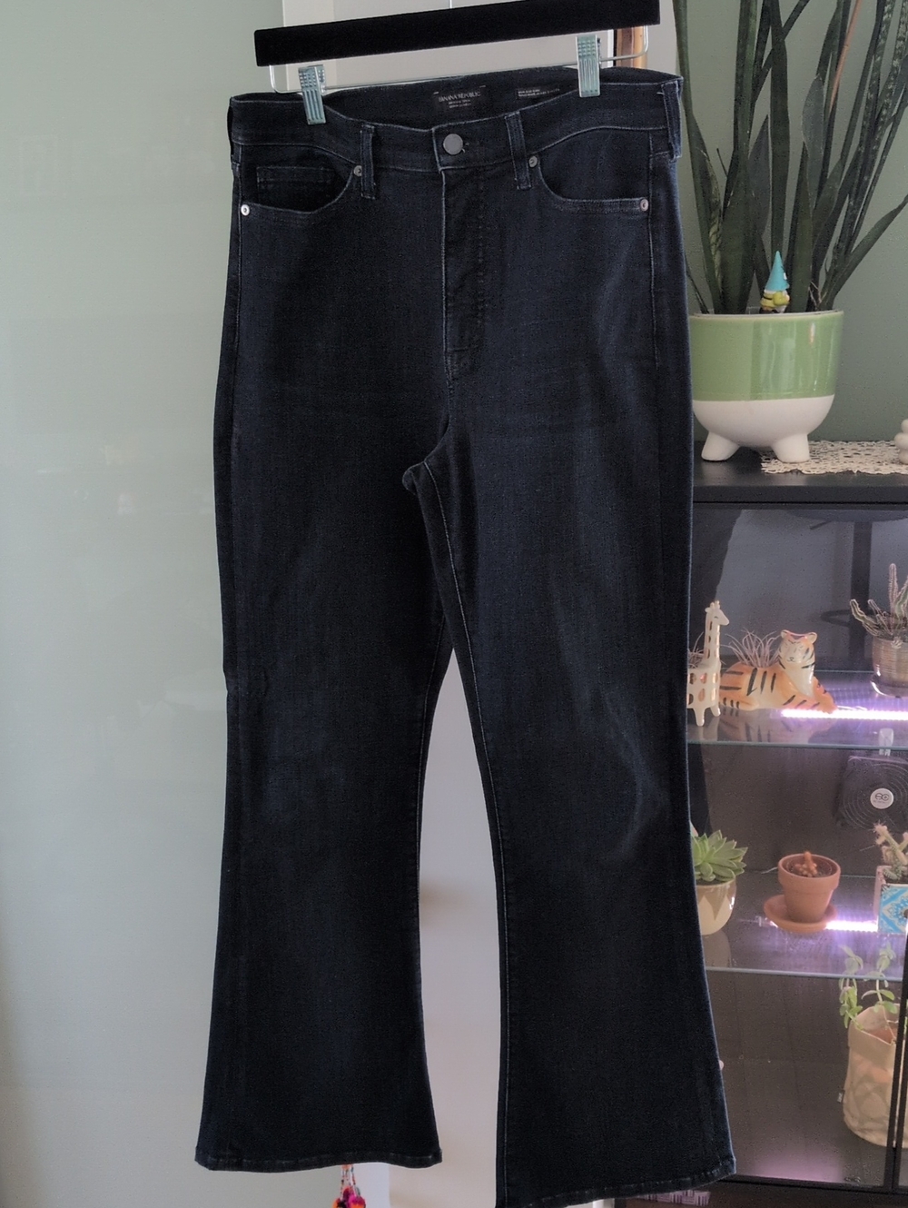 Banana Republic Dark Blue High-Rise Flare Jeans